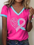 Women's Breast Cancer Awareness Print T-Shirt