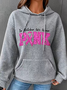 In October We Wear Pink Breast Cancer Awareness Simple Loose Hoodie