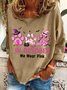 In October We Wear Pink Halloween Fur Dogs Witch Breast Cancer Awareness Casual Sweatshirt