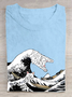 Great Wave Of Cats Kanawaga Funny Super Cool Best Gift Cotton T-Shirt