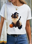 Halloween Cat Cotton T-Shirt