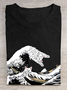 Great Wave Of Cats Kanawaga Funny Super Cool Best Gift Cotton T-Shirt