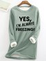 Loose Crew Neck Text Letters Casual Sweatshirt