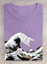 Great Wave Of Cats Kanawaga Funny Super Cool Best Gift Cotton T-Shirt