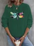 Crew Neck Casual Dragonfly Sweatshirt