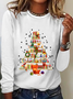 Christmas Tree Made Of Books Casual Long Sleeve Shirt