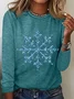 Winter Snowflake Casual Long Sleeve Shirt