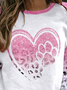 Cute Animal Paw Round Neck Casual Sweatshirt