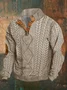 Men's Western Casual Vintage Print Half Collar Button Sweatshirt