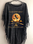 Women's Funny Halloween On The Dark Desert Highway Cool Wind In My Hair Fringed Top