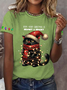 Women's Hope Your Christmas Is Meowy And Bright Casual T-Shirt