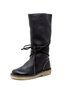 Comfortable Soft Lightweight Lace Up Chunky Heel Boots Footwear