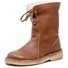 Plain Leather Autumn West Style Western Boots