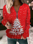 Women Snowflake Regular Fit Christmas Long sleeve Sweatshirt