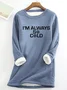 I'M Always So Cold Casual Fluff Fleece Fabric Sweatshirt