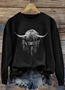 Scottish Highlands Bull Round Neck Sweatshirt