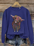 Scottish Highlands Bull Round Neck Sweatshirt