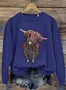 Scottish Highlands Bull Round Neck Sweatshirt