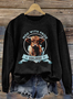 Cute highland cow round neck sweatshirt