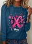 Cancer Hope Png Pink Butterfly Breast Cancer Casual Long Sleeve Shirt