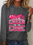 Cheer For The Cure Breast Cancer Football Casual Long Sleeve Shirt