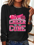 Cheer For The Cure Breast Cancer Football Casual Long Sleeve Shirt