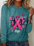 Cancer Hope Png Pink Butterfly Breast Cancer Casual Long Sleeve Shirt