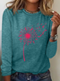 Dandelion Breast Cancer Never Giver Up Casual Long Sleeve Shirt