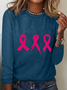 Cancer Awareness Ribbon Casual Long Sleeve Shirt