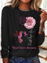 Breast Cancer Awareness Casual Long Sleeve Shirt