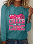 Cheer For The Cure Breast Cancer Football Casual Long Sleeve Shirt