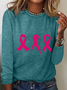 Cancer Awareness Ribbon Casual Long Sleeve Shirt