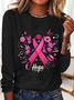 Cancer Hope Png Pink Butterfly Breast Cancer Casual Long Sleeve Shirt