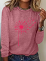 Dandelion Breast Cancer Never Giver Up Casual Long Sleeve Shirt