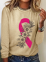 Breast Cancer Pink Ribbon Cancer Casual Long Sleeve Shirt