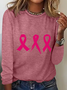 Cancer Awareness Ribbon Casual Long Sleeve Shirt