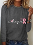 Cancer Ribbon Wonder Women Breast Cancer Casual Long Sleeve Shirt