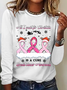 All I Want For Christmas Is A Cure Breast Cancer Casual Long Sleeve Shirt