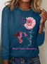 Breast Cancer Awareness Casual Long Sleeve Shirt