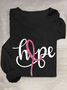 Breast Cancer Hope Ribbon Casual Long Sleeve Shirt