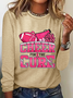 Cheer For The Cure Breast Cancer Football Casual Long Sleeve Shirt