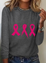 Cancer Awareness Ribbon Casual Long Sleeve Shirt