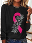 Breast Cancer Pink Ribbon Cancer Casual Long Sleeve Shirt