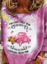 Women's I Proudly Wear Pink Breast Cancer Awareness Printed Crew Neck Sweatshirt