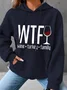 Womens WTF Vintage Turkey Family Print Casual Hoodie