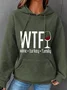 Womens WTF Vintage Turkey Family Print Casual Hoodie