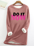 Take Action Now Casual Fluff Fleece Fabric Sweatshirt