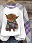 Women's West Highland Cow Print Casual Sweatshirt