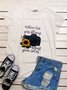 Sunflower Camera Letter Printed T-shirt