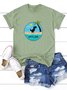 Offline Beach Dinosaur Cotton Crew Neck T-shirt